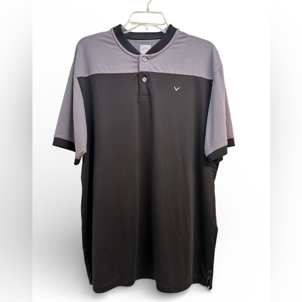 Callaway Men’s Polo Shirt XL Black & Gray Colorblock Golf Preppy